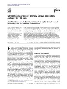 Clinical comparison of primary versus secondary epilepsy in 125 cats