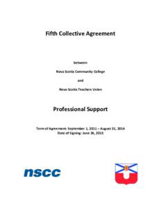 Fifth Collective Agreement  between Nova Scotia Community College and Nova Scotia Teachers Union