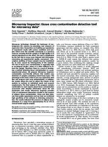 Vol. 60, No[removed]–655 on-line at: www.actabp.pl Regular paper  Microarray Inspector: tissue cross contamination detection tool