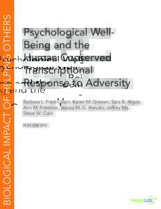 Psychological Well-Being and the Human Conserved Transcriptional Response to Adversity