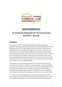 Furness route (Carnforth - Barrow) - route prospectus
