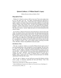 Qateeni Gabbara: A William Daniel’s Legacy William Warda & Edward Odisho, Ph.D. Biographical Notes William D. S. Daniel was born in 1903 in Urmi, Iran.! He lost his mother when he was only three years old. His father, 
