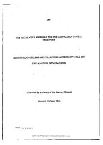 1990  THE LEGISLATIVE ASSEMBLY FOR THE AUSTRALIAN CAPITAL TERRITORY  SECOND-HAND DEALERS AND COLLECTORS (AMENDMENT) BILL 1990