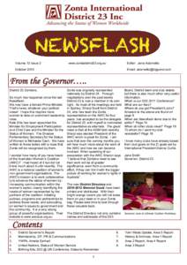 NEWSFLASH Volume 12 Issue 2 www.zontadistrict23.org.au  Editor : Jane Adornetto