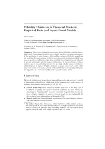 Volatility Clustering in Financial Markets: Empirical Facts and Agent–Based Models Rama Cont Centre de Math´ematiques appliqu´ees, Ecole Polytechnique F[removed]Palaiseau, France [removed] To appear i