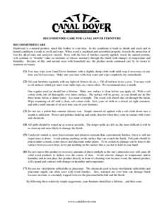 Canal Dover Furniture Care