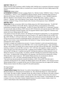 ABSTRACT FINAL ID: LB-7 TITLE: Preliminary safety and efficacy of REP 2139-Mg or REP 2165-Mg used in combination with tenofovir disoproxil fumarate and pegylated interferon alpha 2a in treatment naïve Caucasian patients