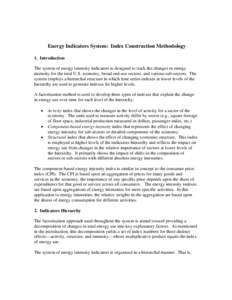 Energy Indicators System:  Index Construction Methodology