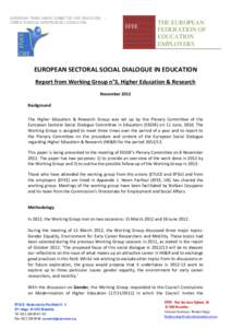 EUROPEAN TRADE UNION COMMITTEE FOR EDUCATION COMITE SYNDICAL EUROPEEN DE L’EDUCATION –  EFEE