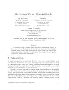 On Universal Cycles of Labeled Graphs Greg Brockman Bill Kay  Harvard University