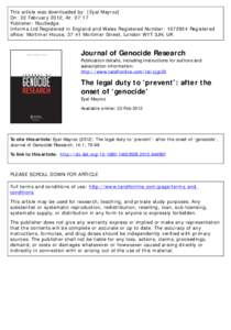 This article was downloaded by: [Eyal Mayroz] On: 22 February 2012, At: 07:17 Publisher: Routledge Informa Ltd Registered in England and Wales Registered Number: Registered office: Mortimer House, 37-41 Mortimer 