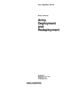 Army Regulation 525–93  Military Operations Army Deployment