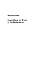 MemorandumExpenditure on Crime in the Netherlands  Memorandum