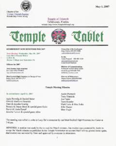 May 1, 2007 Chapter of the Vintage Triumph Register Website:http://www.vtr.org  Temple of Triumph