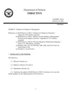 DoD Directive, February 12, 2005