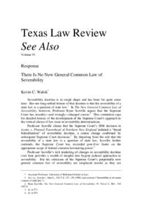 Texas Law Review See Also Volume 91 Response There Is No New General Common Law of