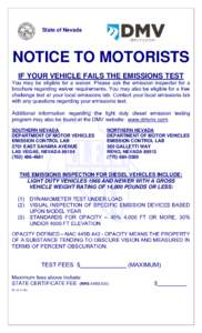 EC 23 - Failed Emissions Test Notice to Motorists - Diesel