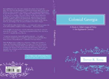 Colonial Georgia: a study in British imperial policy in the eighteenth century