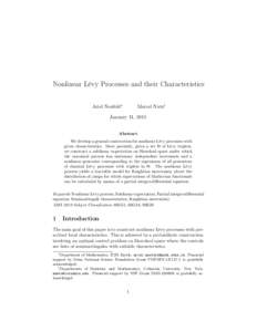 Nonlinear Lévy Processes and their Characteristics Ariel Neufeld∗ Marcel Nutz†  January 11, 2015