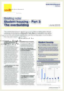 Savills World Research Germany Briefing note Student housing - Part 3: The overbuilding