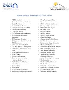 Connecticut Partners in Zero: 2016 • AIDS Connecticut  •