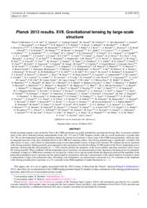 Astronomy & Astrophysics manuscript no. planck˙lensing March 21, 2013 c ESO 2013