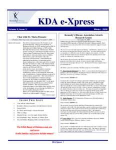 KDA e-Xpress Volume 4, Issue 3 Winter[removed]Kennedy’s Disease Association Awards