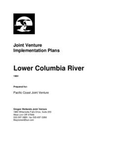 Joint Venture Implementation Plans Lower Columbia River 1994