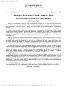 National POW/MIA Recognition Day, 2000