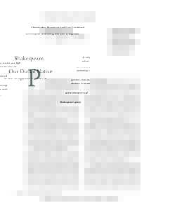 Christopher Shamburg and Cari Craighead  Shakespeare, Our Digital Native  P