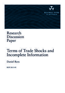 Terms of Trade Shocks and Incomplete Information