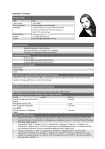 Katarzyna A. Gurzawska Personal Details Title Year of birth Current position Affiliation