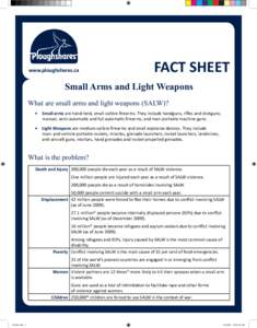 www.ploughshares.ca  FACT SHEET Small Arms and Light Weapons What are small arms and light weapons (SALW)?