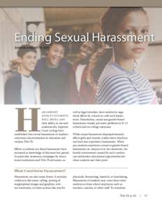 Ending Sexual Harassment ENFORCEMENT IS KEY H  AR ASSMENT