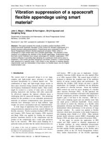 Smart Mater. Struct[removed]–104. Printed in the UK  PII: S0964[removed]Vibration suppression of a spacecraft flexible appendage using smart