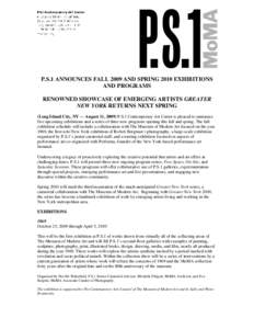 Microsoft Word - Fall 2009 and Spring 2010 exhibitions_final release.doc