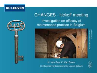 CHANGES - kickoff meeting  20 years Monument Watch Flanders © www.cobra.be  Investigation on efficacy of