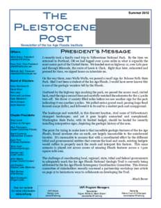 The Pleistocene Post Summer 2012