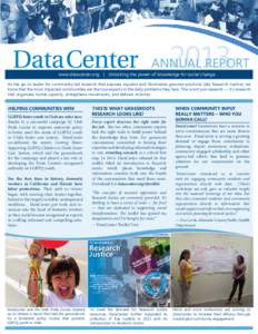2013  Annual Report www.datacenter.org | Unlocking the power of knowledge for social change