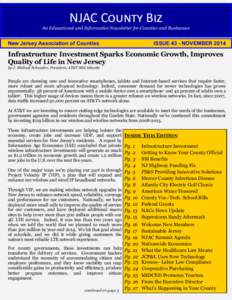 NJAC County Biz An Educational and Informative Newsletter for Counties and Businesses New Jersey Association of Counties  ISSUE 43 - NOVEMBER 2014