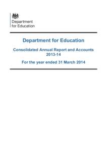 Department for Education – Consolidated Annual Report and Accounts