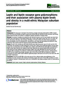 Obesity / Nutrition / Endocrinology / Leptin receptor / Leptin / Body shape / FTO gene / Adipose tissue / International HapMap Project / Biology / Peptide hormones / Genetics