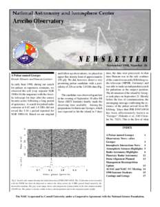 November 1998, Number 26 A Pulsar named Georges Kiriaki Xilouris and Duncan Lorimer In early June 1998, during our search for pulsars in supernova remnants, we observed the soft γ-ray repeater SGR