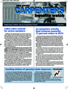april 2014_Layout:49 AM Page 1  Publication of New Jersey Carpenters Funds cobra rates revised for active members
