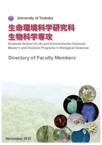 University of Tsukuba  Directory of Faculty Members November 2012