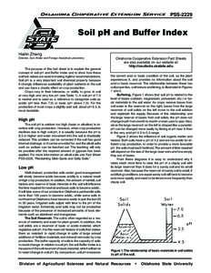 Oklahoma Cooperative Extension Service  PSS-2229 Soil pH and Buffer Index Hailin Zhang