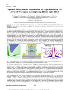 Dynamic Phase-Error Compensation for High-Resolution InP Arrayed-Waveguide Grating Using Electro-optic Effect
