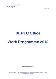MC[removed]BEREC Office Work Programme[removed]September 2011
