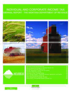 OTHER TAXES INCOME TAX INDIVIDUAL AND CORPORATE  BIENNIAL REPORT - THE MONTANA DEPARTMENT OF REVENUE