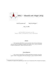 I L I WAILI — Wavelets with Integer Lifting